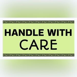 30 STICKERS - 2” x 1” - HANDLE WITH CARE